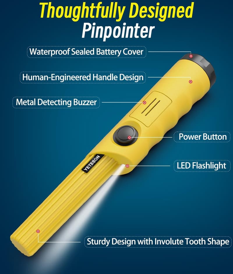 Waterproof Handheld Metal Detector with Sand Scoop - High Sensitivity