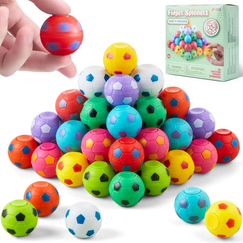 Soccer Party Favors: 36 Pack Fidget Spinners for Kids
