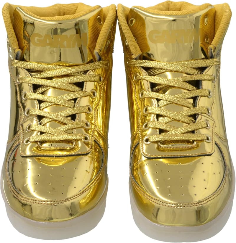 Men's Shiny Liquid Metallic High Top Casual Sneakers