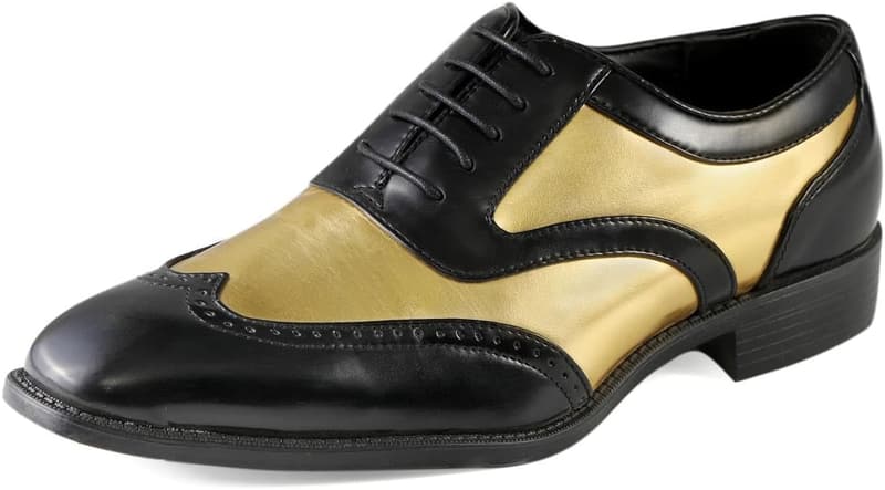 Men's Two-Tone Metallic Wingtip Oxford Dress Shoes