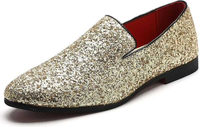 Luxury Sequin Tuxedo Loafers for Men - Wedding, Prom