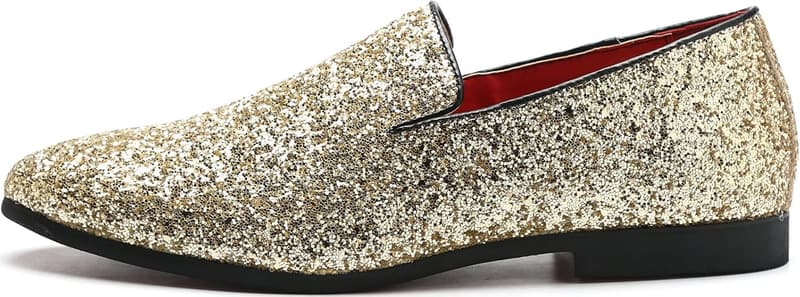 Luxury Sequin Tuxedo Loafers for Men - Wedding, Prom