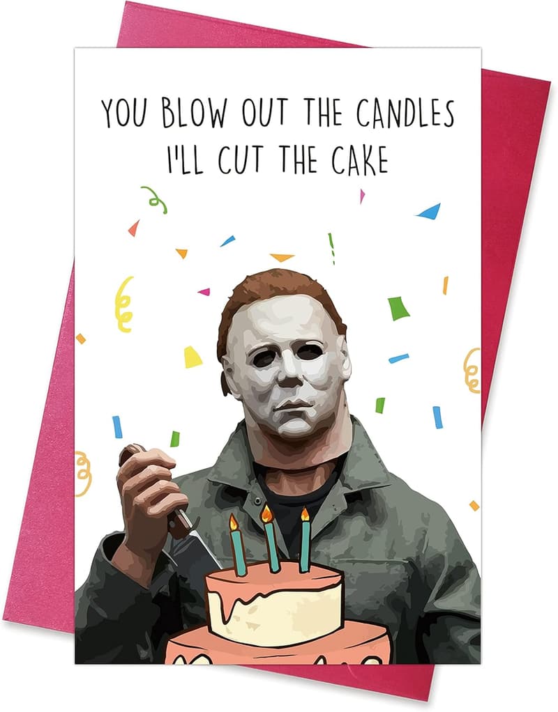 Funny Michael Myers Birthday Card - Horror Movie Theme