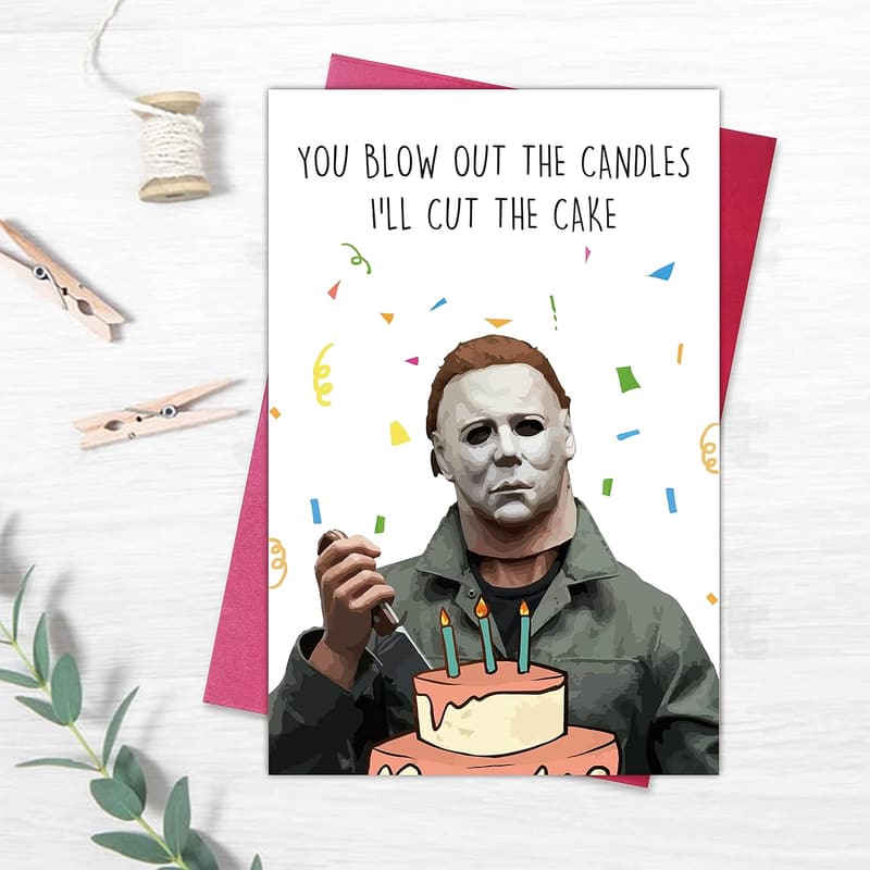Funny Michael Myers Birthday Card - Horror Movie Theme
