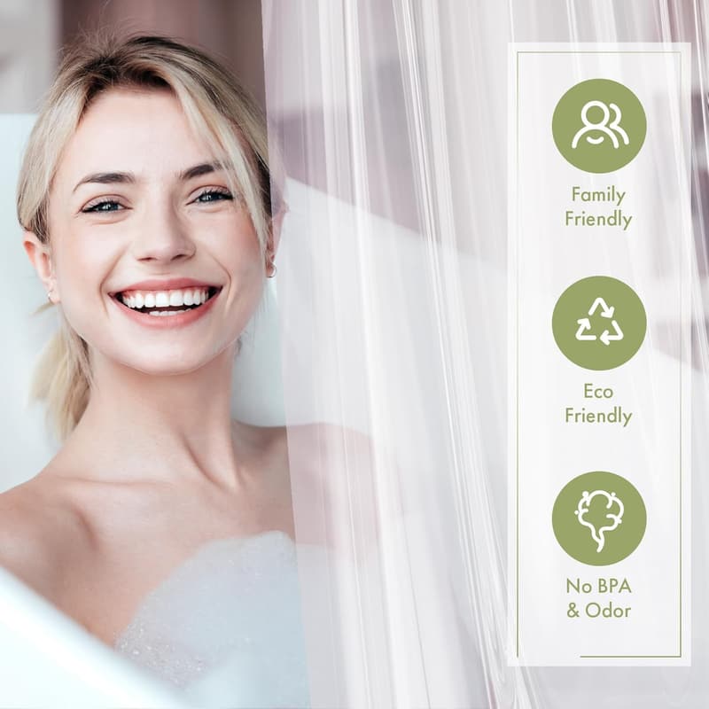 Waterproof 72x72 Clear Shower Curtain Liner with Magnets