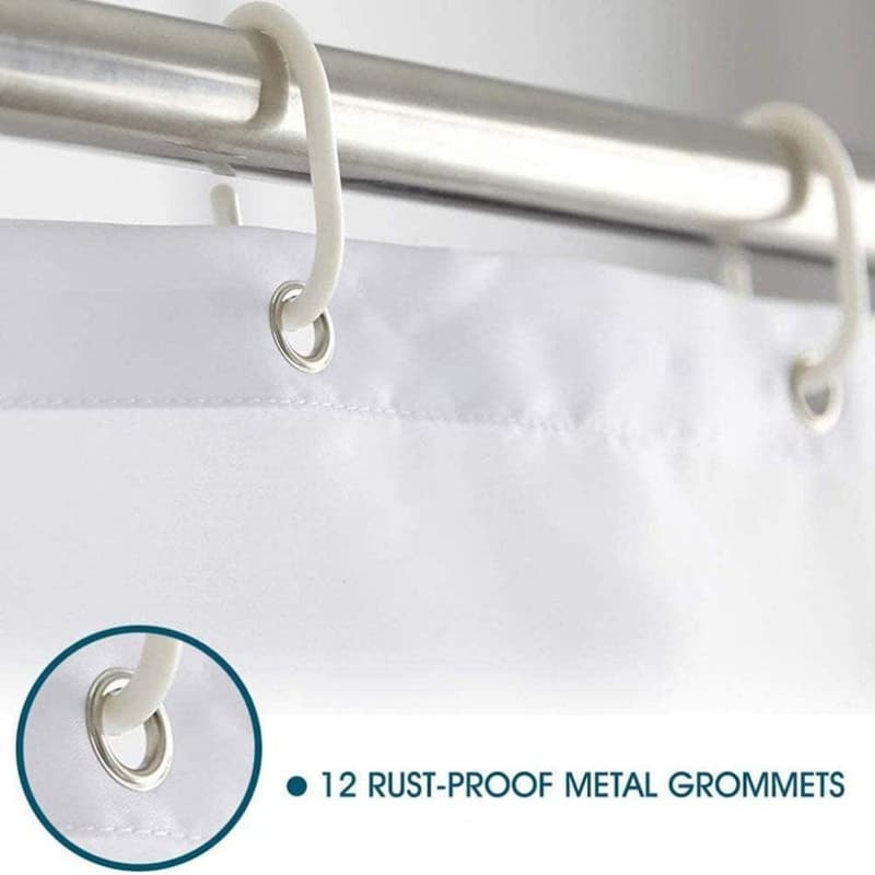 Ocean-Themed Waterproof Shower Curtain with Hooks, 71x71 inches