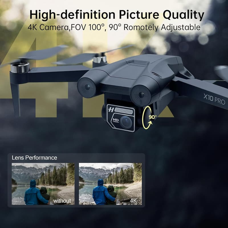 4K UHD GPS Drone for Adults with 90 Min Flight Time