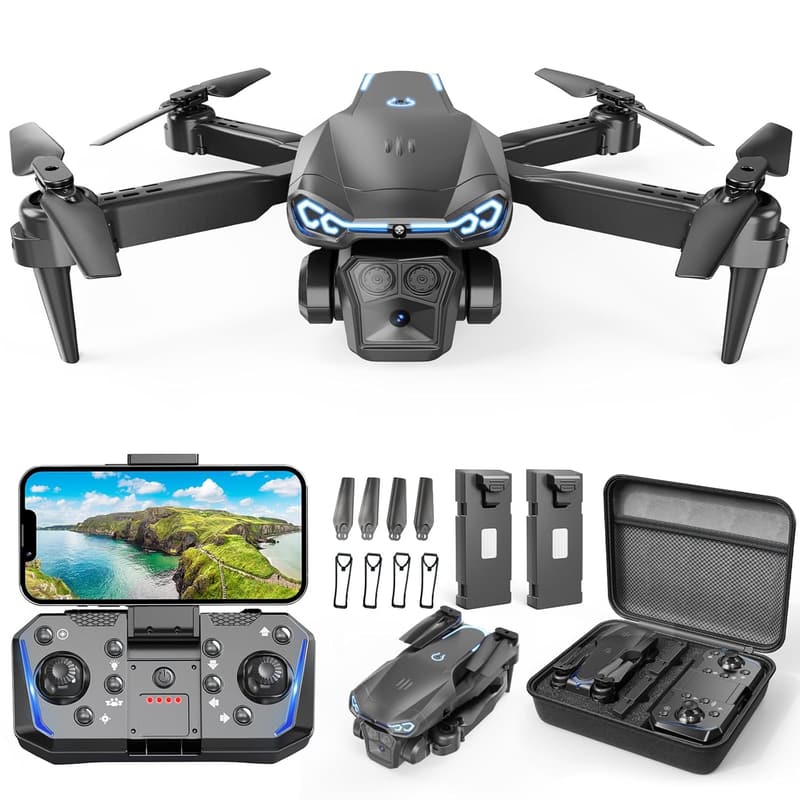 1080P HD FPV Foldable Drone with 2 Batteries - Kinder & Adults