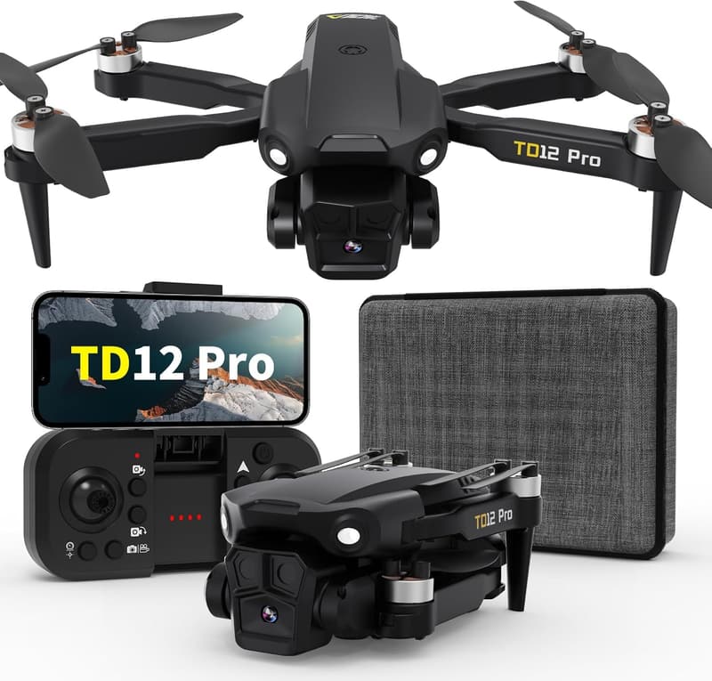 TD12Pro 4K HD Foldable Drone for Adults - Beginner-Friendly RC