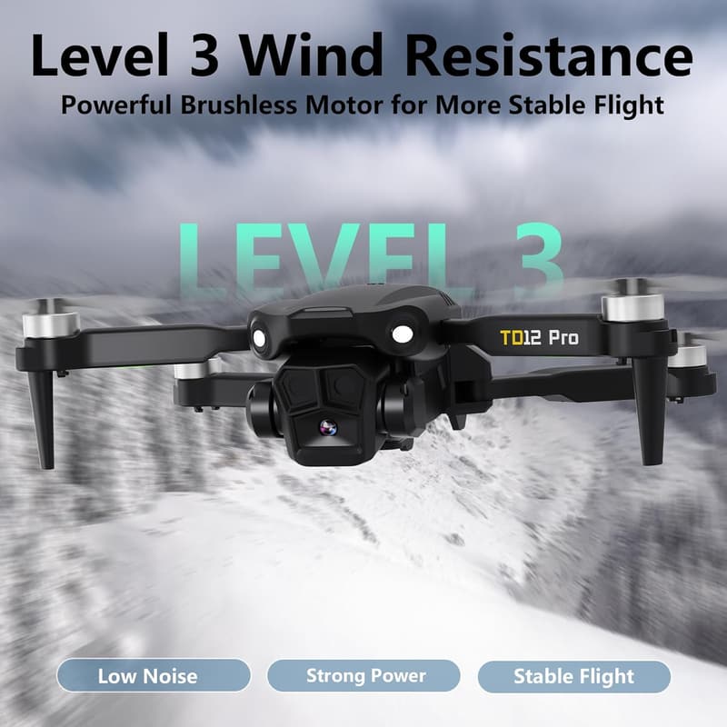 TD12Pro 4K HD Foldable Drone for Adults - Beginner-Friendly RC