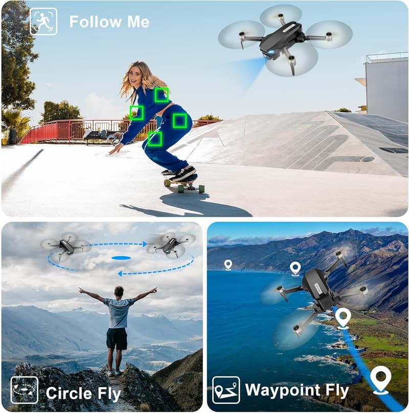 2K HD GPS Drone with Camera for Adults, Foldable Quadcopter