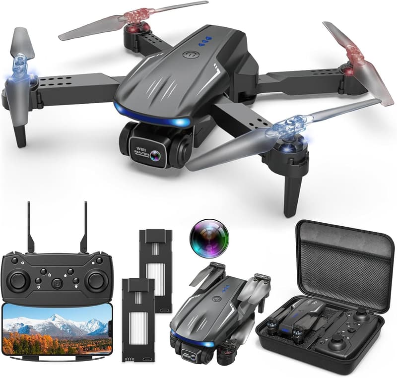 Foldable 1080P Mini Drone for Kids and Adults with 2 Batteries