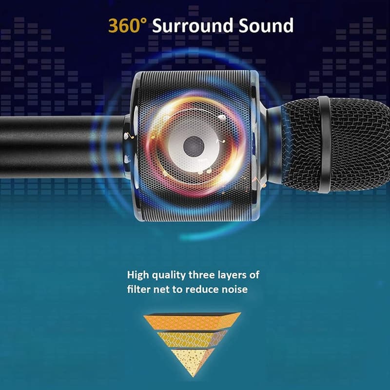 Portable Bluetooth Karaoke Microphone for Home Parties
