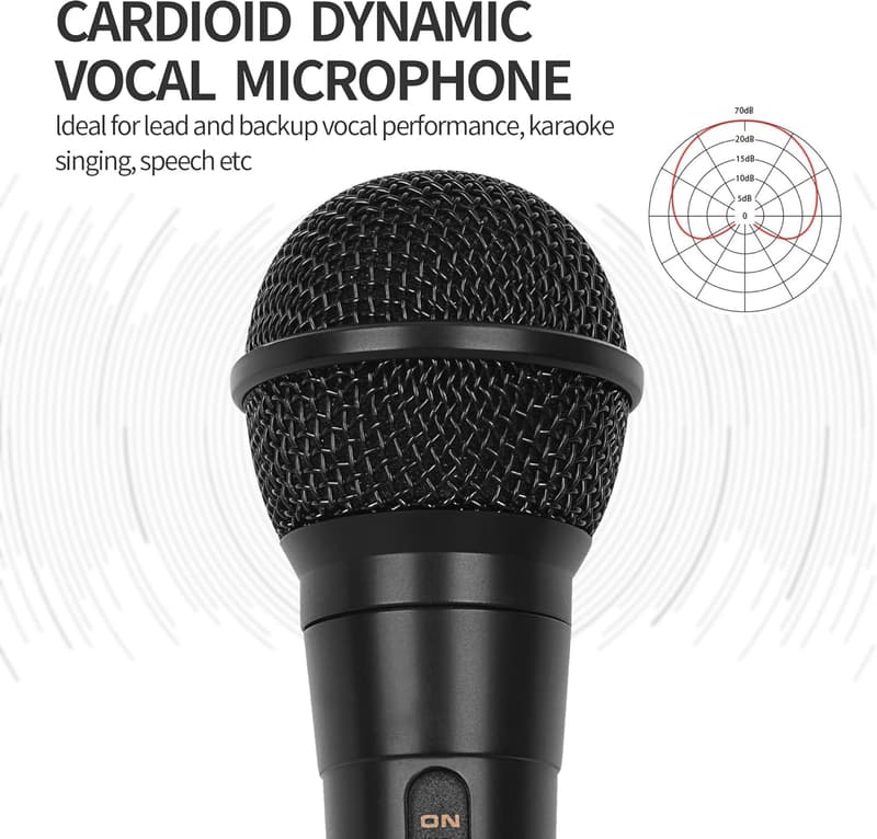 Dynamic Handheld Microphone with 13ft Cable and On/Off Switch