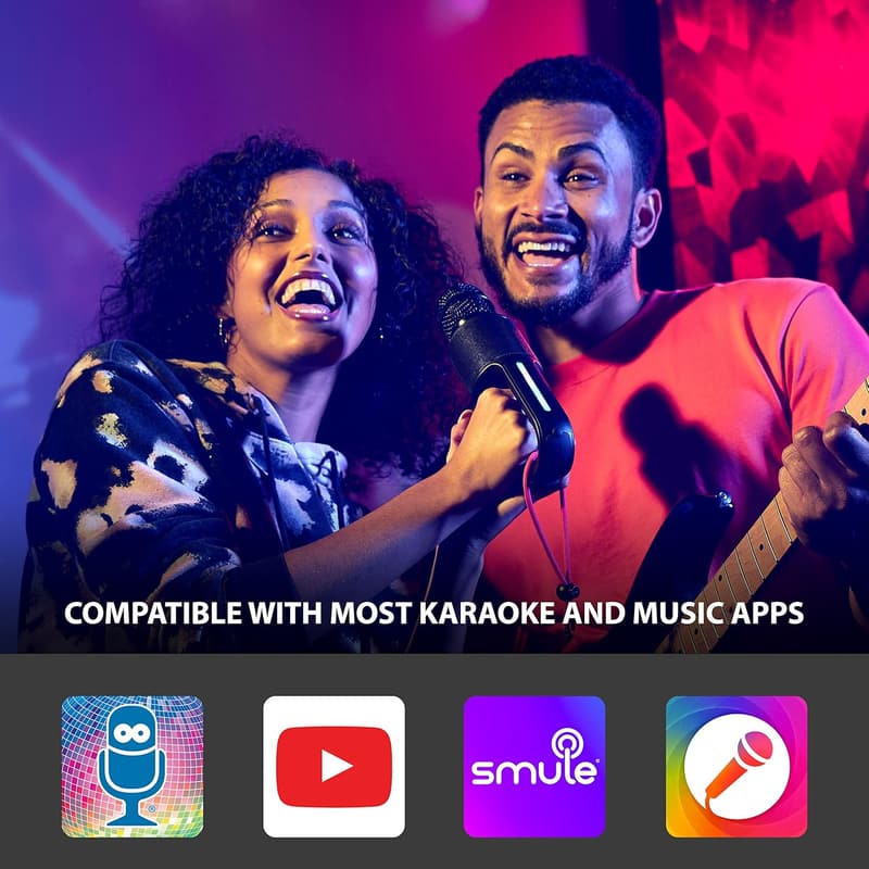 Portable Bluetooth Karaoke Microphone with Lights & Vocal Effects