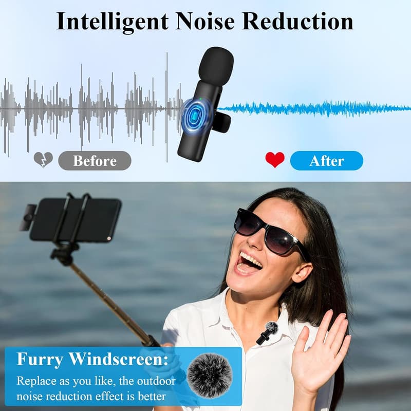 Wireless Lavalier Microphone 2-Pack for iPhone & iPad