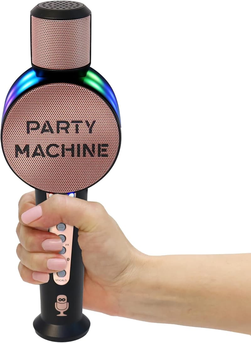 Wireless Karaoke Microphone with Speaker & Voice Changer - Rose Gold