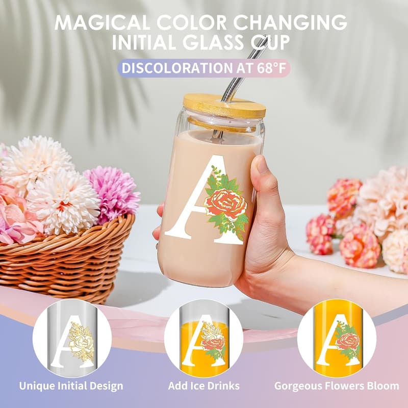 Personalized Color-Changing 16 oz Glass Tumbler for Women