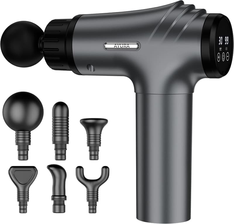 Deep Tissue Massage Gun with 30 Speeds & 6 Attachments