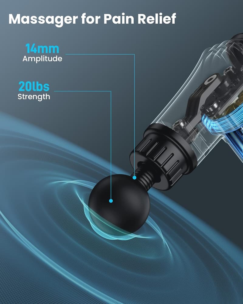 Deep Tissue Massage Gun with 30 Speeds & 6 Attachments