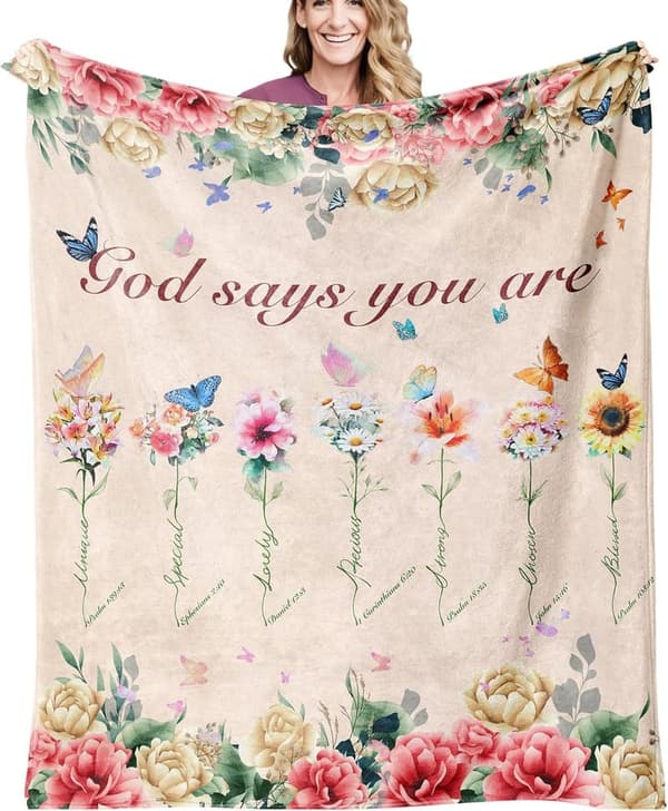 Unique Bible Blanket Gift for Women's Birthday (60