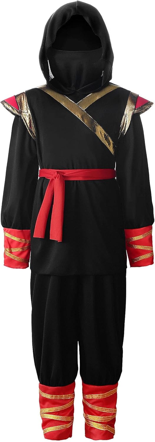 Kids Ninja Costume for Boys - Black & Red