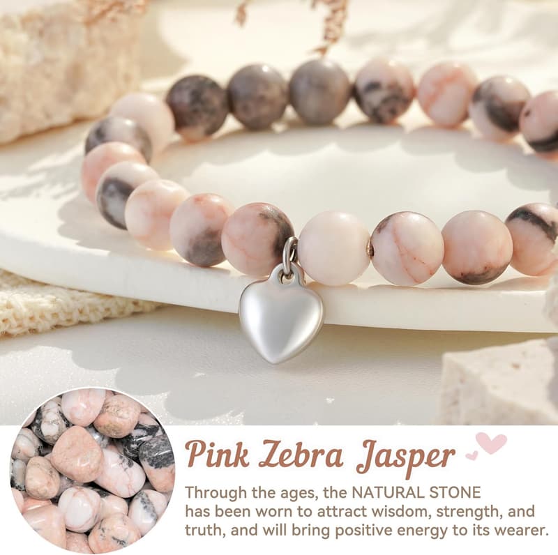 Inspiring Natural Stone Bracelet for Women with Reminder Quote Card