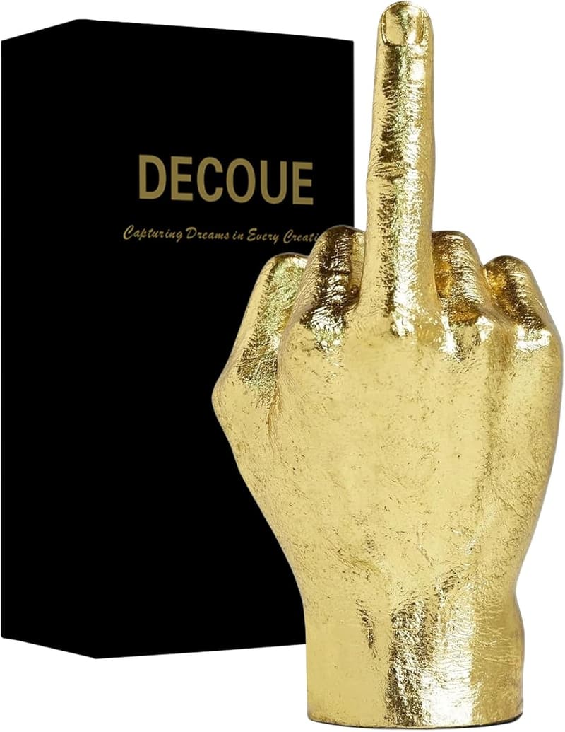 Gold Resin Gesture Hand Sculpture - Classic Home Decor