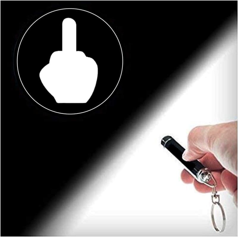 Humorous LED Keychain Light - Middle Finger Projector