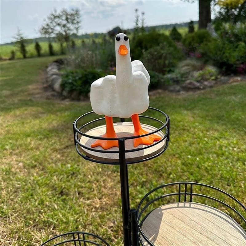 Funny Middle Finger Resin Garden Statue - Office Desk Decor
