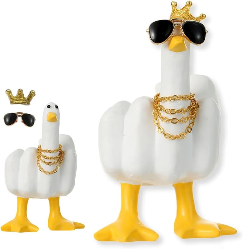 Funny Middle Finger Duck Decor - Novelty Office Gag Gift