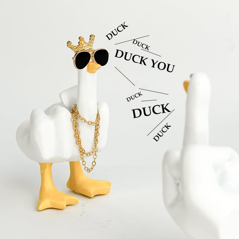 Funny Middle Finger Duck Decor - Novelty Office Gag Gift