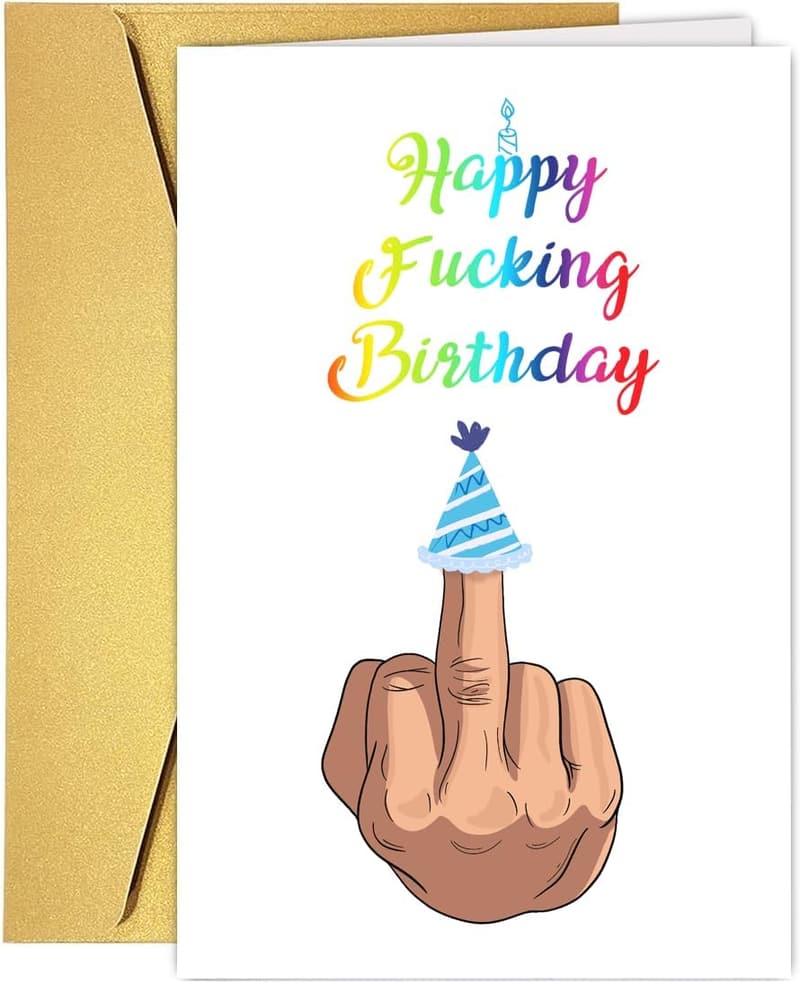 Funny Middle Finger Birthday Card for Couples