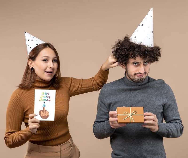 Funny Middle Finger Birthday Card for Couples