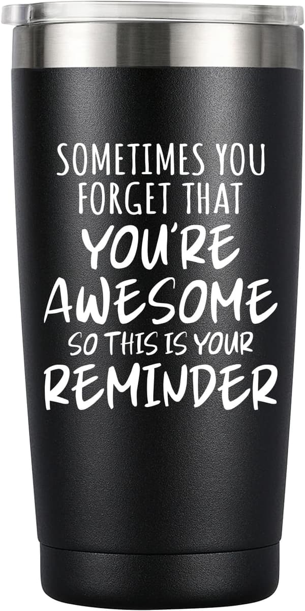 Motivational 20oz Black Tumbler - Gift for Men