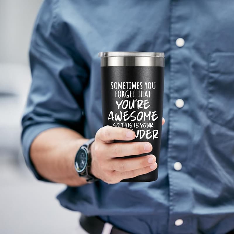 Motivational 20oz Black Tumbler - Gift for Men