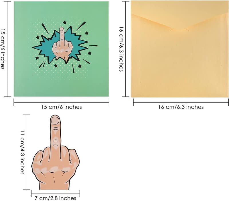 Funny Middle Finger Pop-Up Birthday Card for Adults