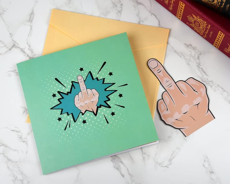 Funny Middle Finger Pop-Up Birthday Card for Adults