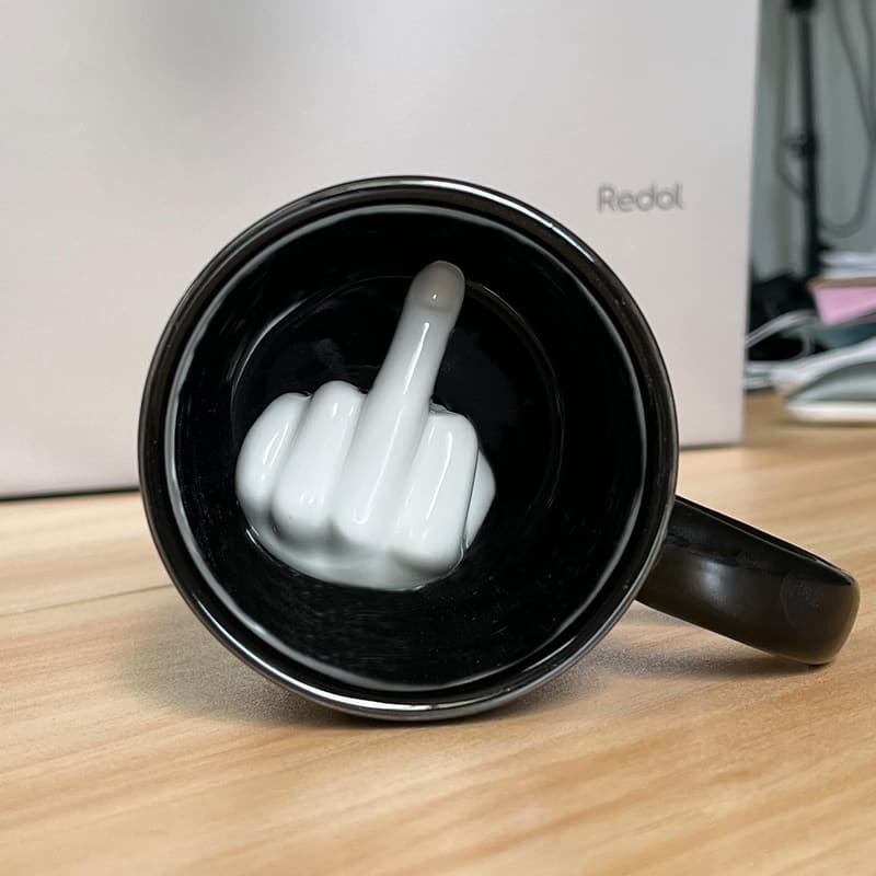 Funny 3D Middle Finger Coffee Mug - Novelty Ceramic for All Occasions