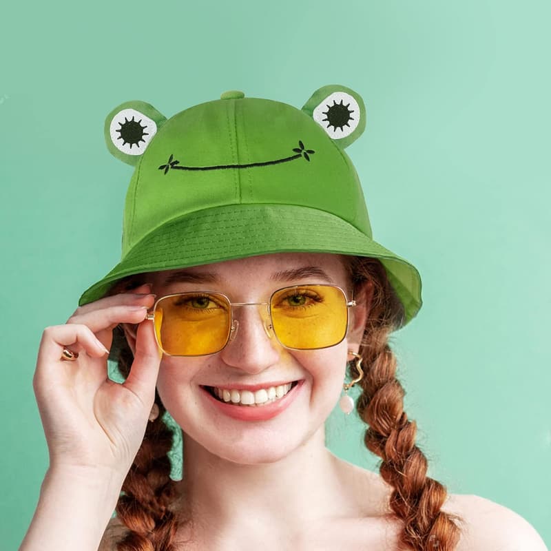 Cotton Frog Bucket Hat for Adults and Teens