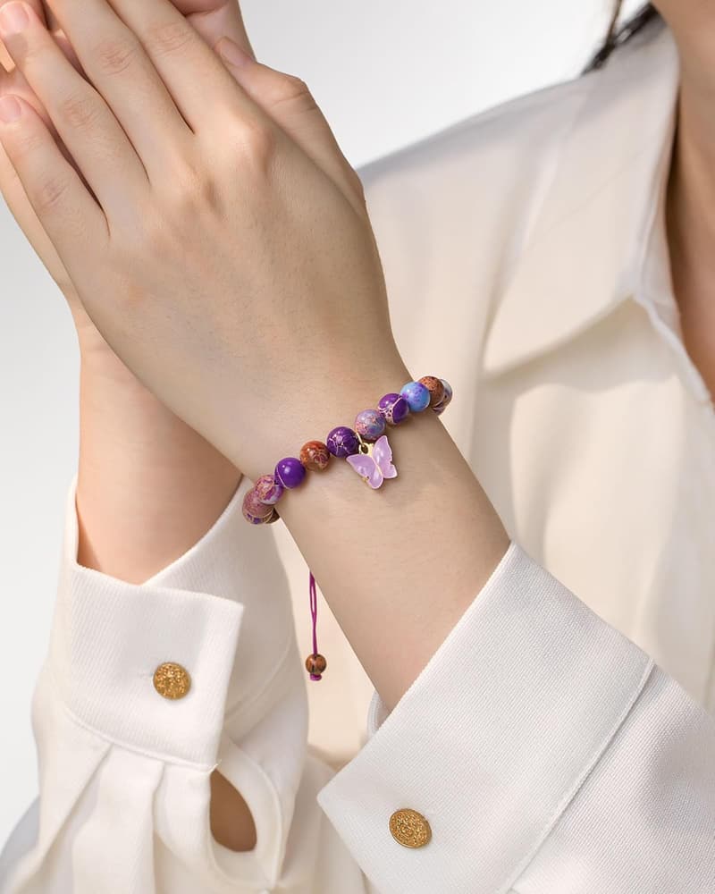 Butterfly Bracelet with Natural Stones for Graduation Gifts