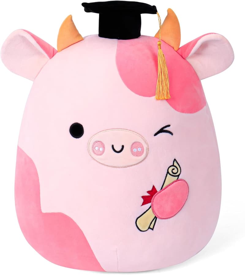 2025 Graduation Cow Plush Doll with Mini Cap for Students