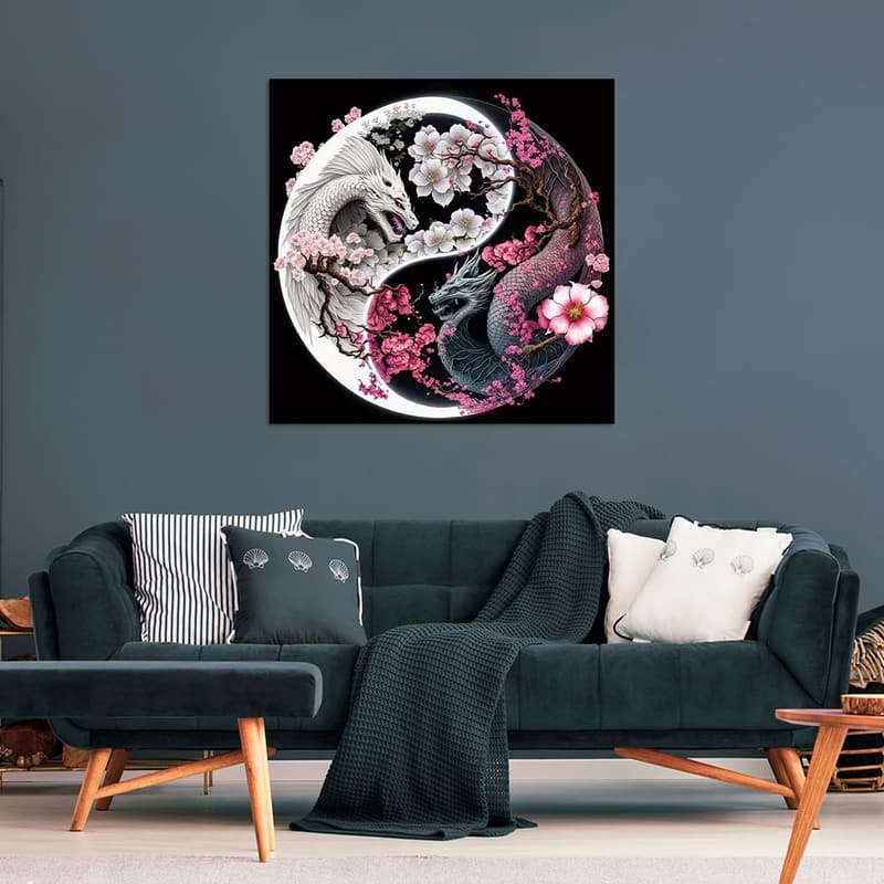 Taichi Dragon 5D Diamond Painting Kit for Home Decor 12x12