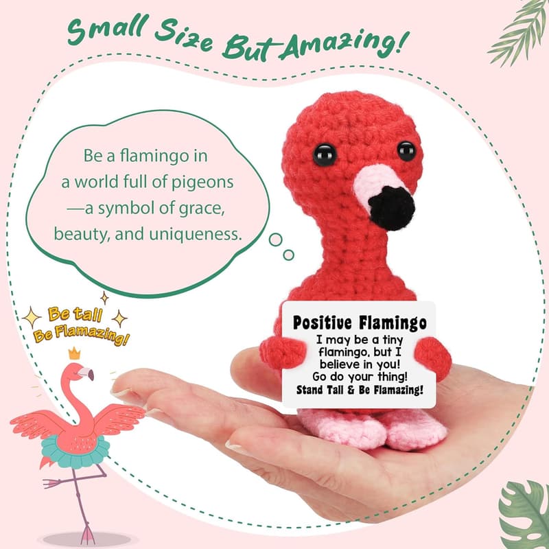 Flamingo Crochet Support Gift for Women's Birthday or Graduation