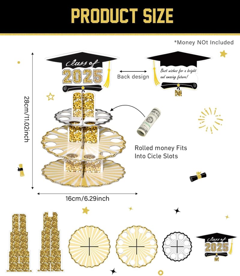 2025 Graduation Money Holder Cake Cash Gift for Her/Him
