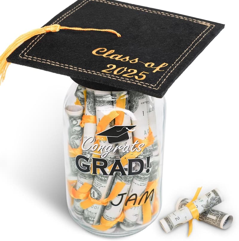 Personalized Mason Jar Graduation Gift with Class of 2025 Kit