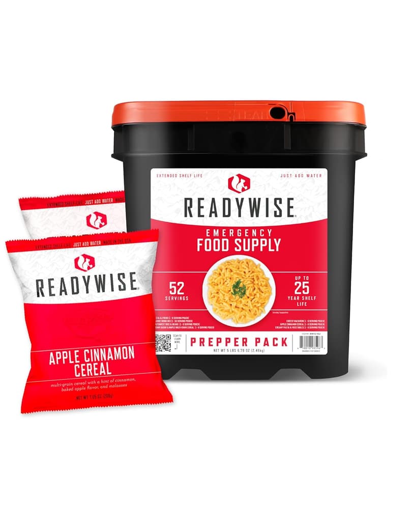Emergency Prepper Pack Bucket – 52 Servings Freeze-Dried Food