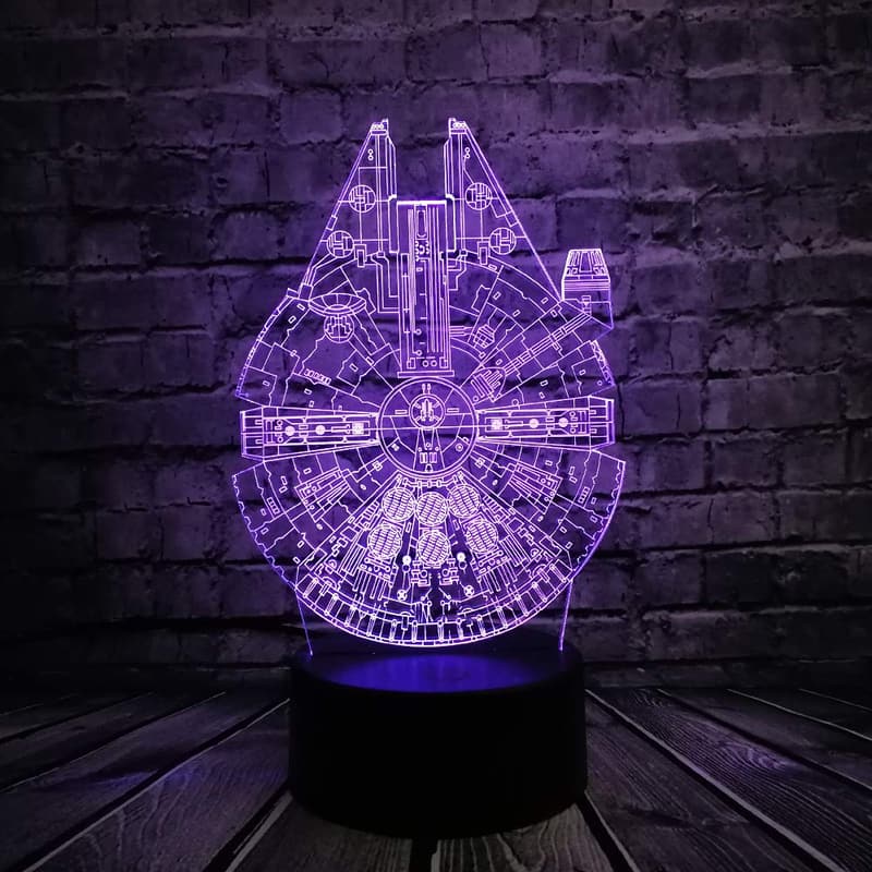 Millennium Falcon 3D LED Night Lamp for Kids' Gifts