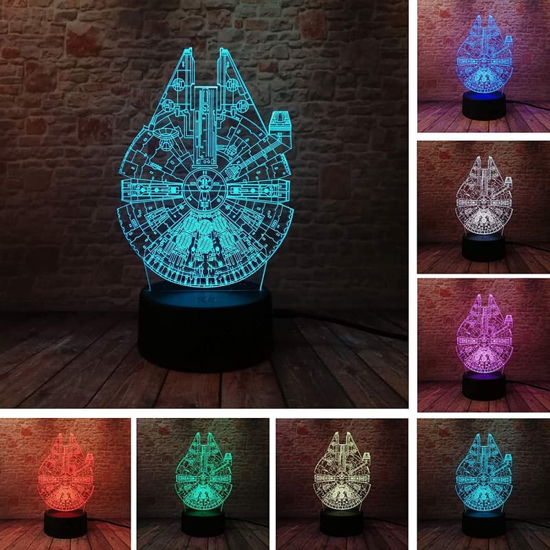 Millennium Falcon 3D LED Night Lamp for Kids' Gifts
