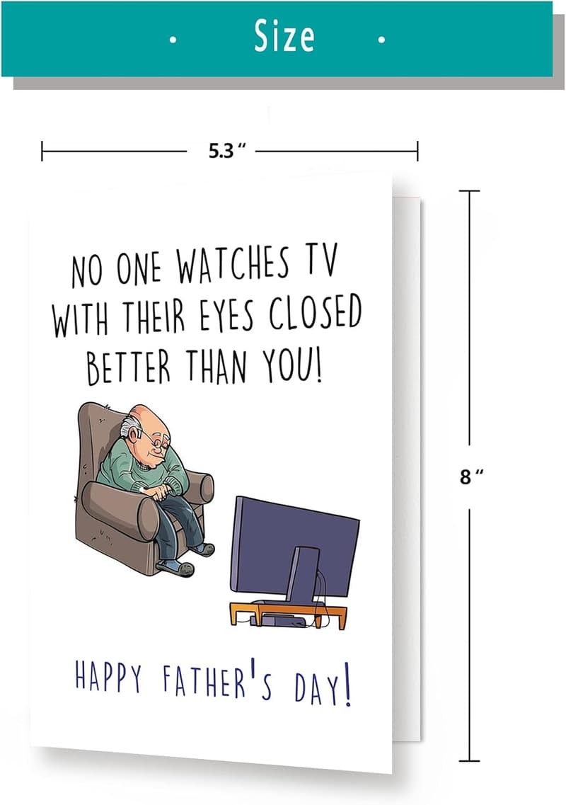 Naughty Father's Day Card for Dad - Funny TV Watching Design